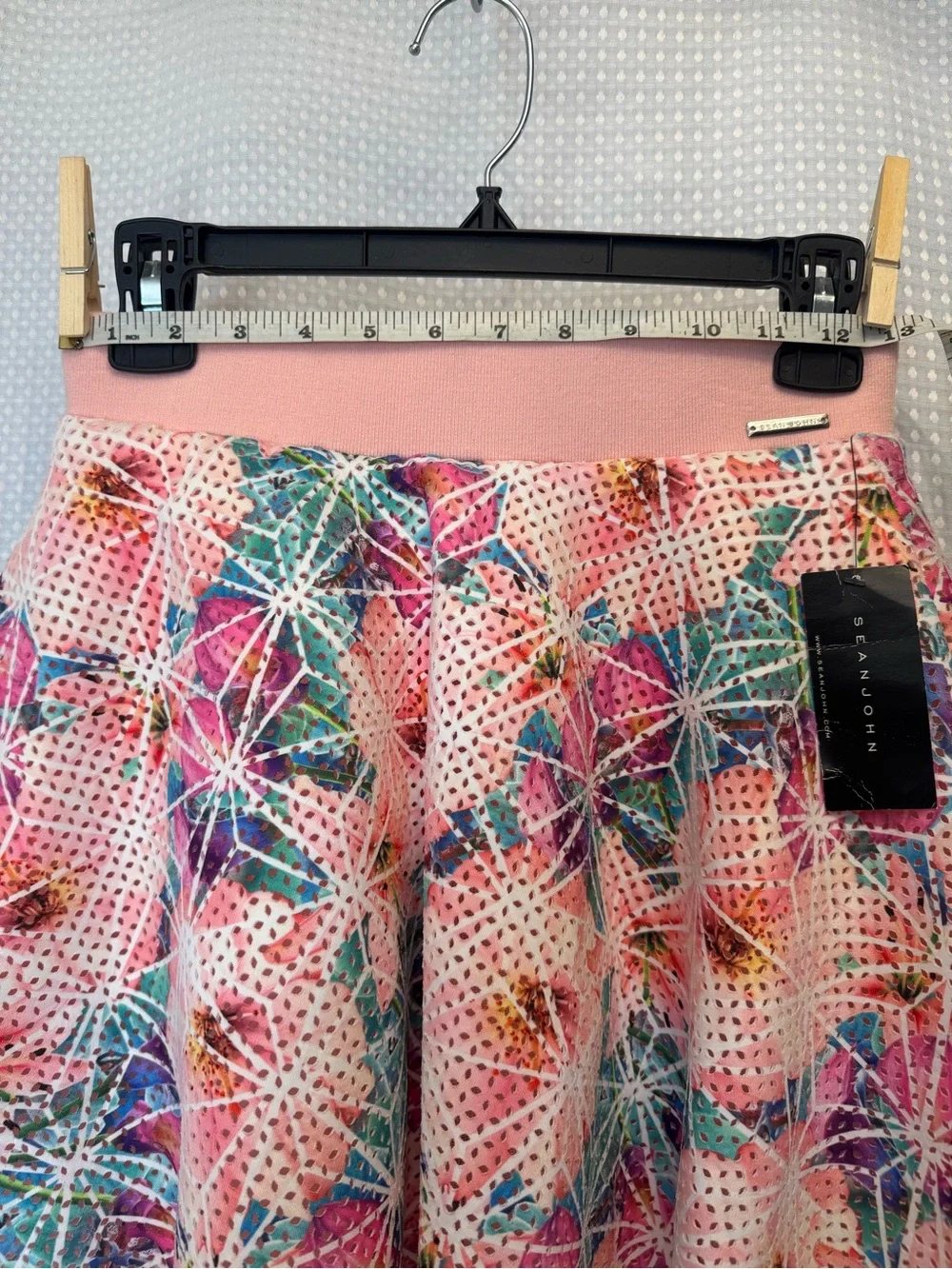 Sean John Pink Floral Mesh Skirt